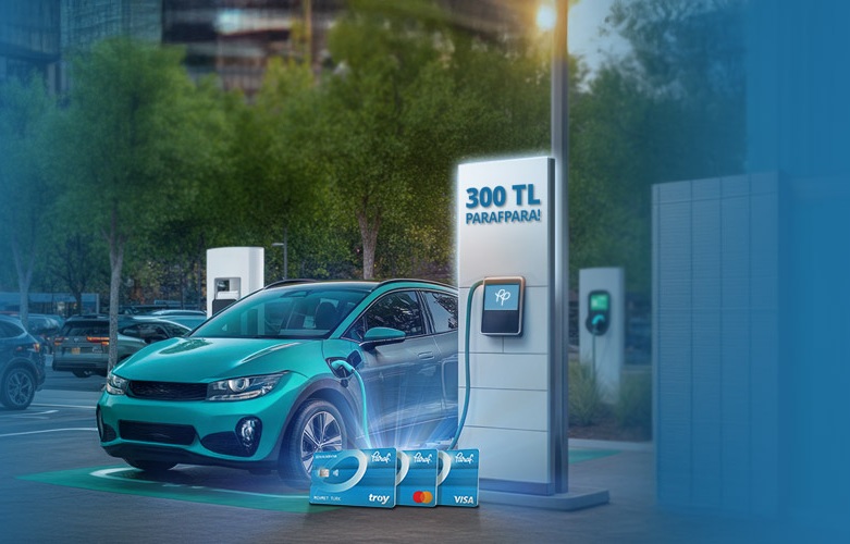 Elektrikli araç şarj istasyonu harcamalarınıza 300 TL ParafPara!